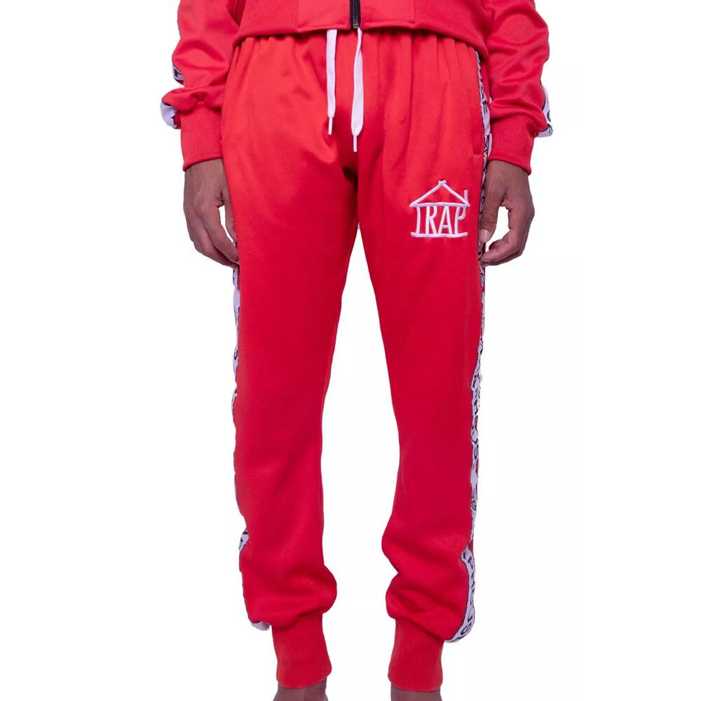 Trap House Red White Sweatpants Track Pants size S Streetwear Athleisure Unisex